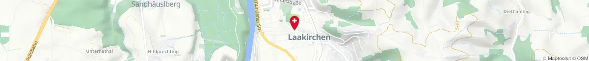 Map representation of the location for Stadt Apotheke Laakirchen in 4663 Laakirchen